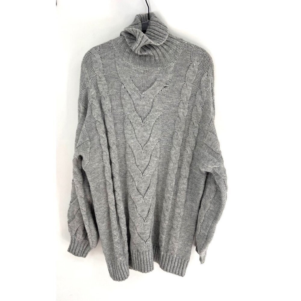 VICI Womens Cable Knit Sweater Dress Extra Small Balloon Sleeves Turtleneck